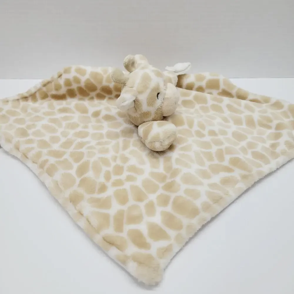 Carters Giraffe Plush Lovey Security Blanket Tan White Pacifier Loop 2016